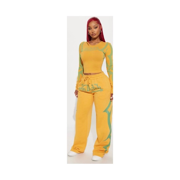 Von Dutch Pants - Stylish Yellow and Green Women's Von Dutch Set(new)